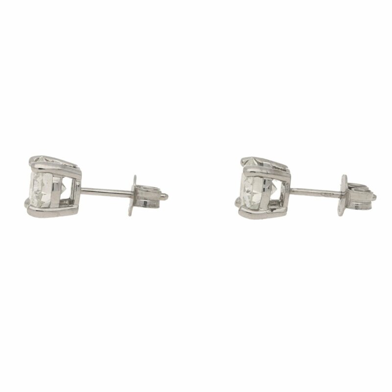 Solitaire diamond stud earrings 2.46 carats