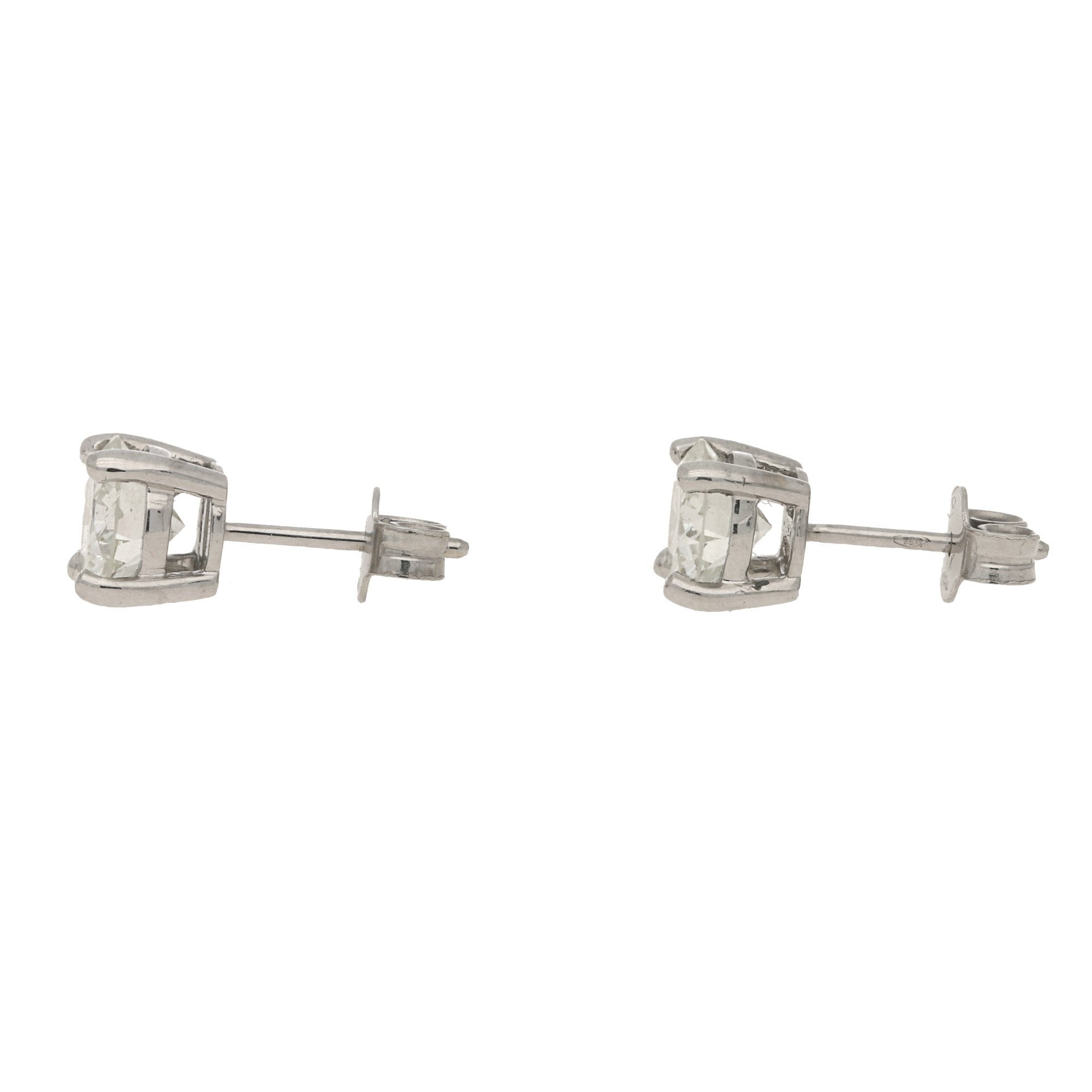 Solitaire diamond stud earrings 2.46 carats at Susannah Lovis Jewellers