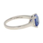 Certified 2.78ct Colour-Change Sapphire Diamond Three-Stone Ring