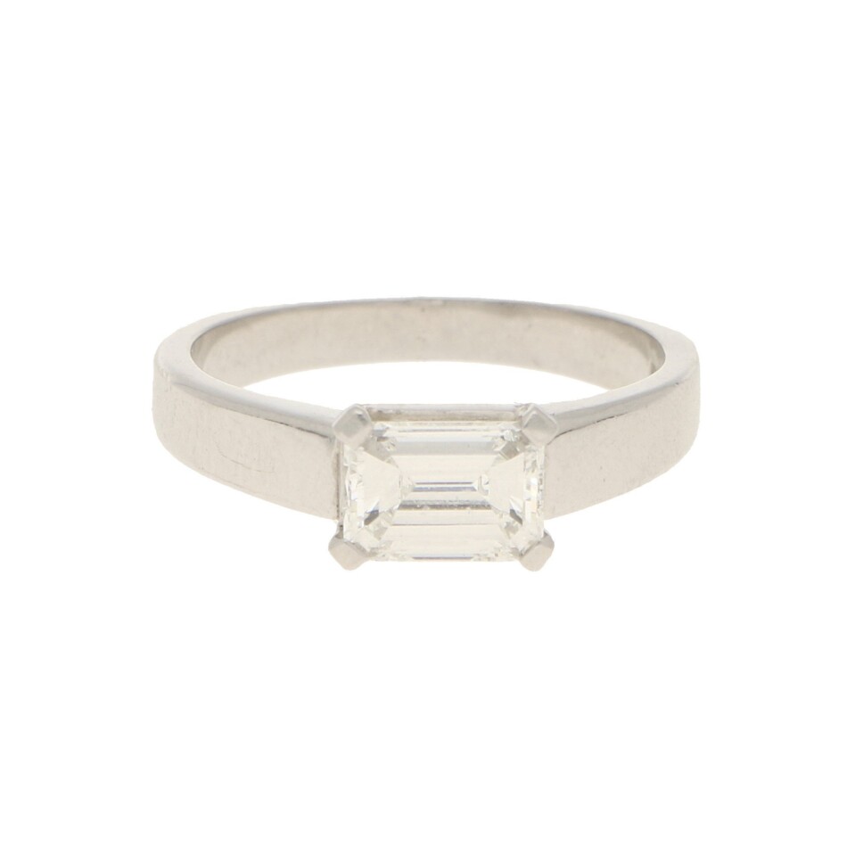 GIA Certified 1.08ct Emerald Cut Diamond Solitaire Ring