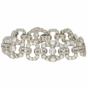 Art Deco 15ct Diamond Panel Bracelet in Platinum