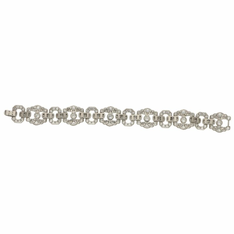 Art Deco 15ct Diamond Panel Bracelet in Platinum