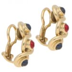 Vintage Sapphire and Ruby clip earrings