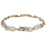 Victorian Scrolled Diamond Bracelet in Silver-on-Gold