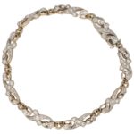 Victorian Scrolled Diamond Bracelet in Silver-on-Gold