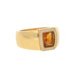 La Dona Citrine and Diamond Ring in Yellow Gold