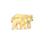 Vintage Cartier Elephant Pin/Brooch in Yellow Gold, 1990s