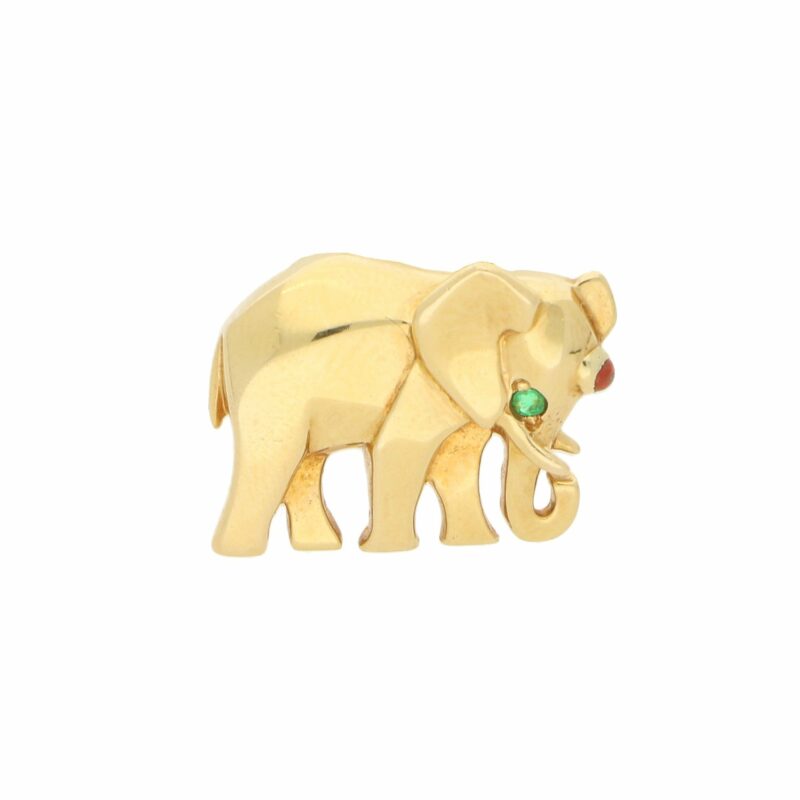 Vintage Cartier Elephant Pin/Brooch in Yellow Gold, 1990s