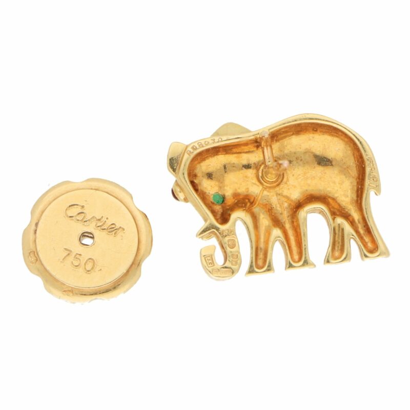 Vintage Cartier Elephant Pin/Brooch in Yellow Gold, 1990s