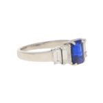 Royal Blue Sapphire and Diamond Five Stone Ring