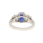 Royal Blue Sapphire and Diamond Five Stone Ring