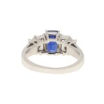 Royal Blue Sapphire and Diamond Five Stone Ring