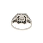 0.50ct Diamond and Onyx Target Ring in Platinum