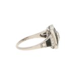 0.50ct Diamond and Onyx Target Ring in Platinum