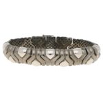 Vintage Aztec Mosaic Bracelet in Black and White Gold, Italian