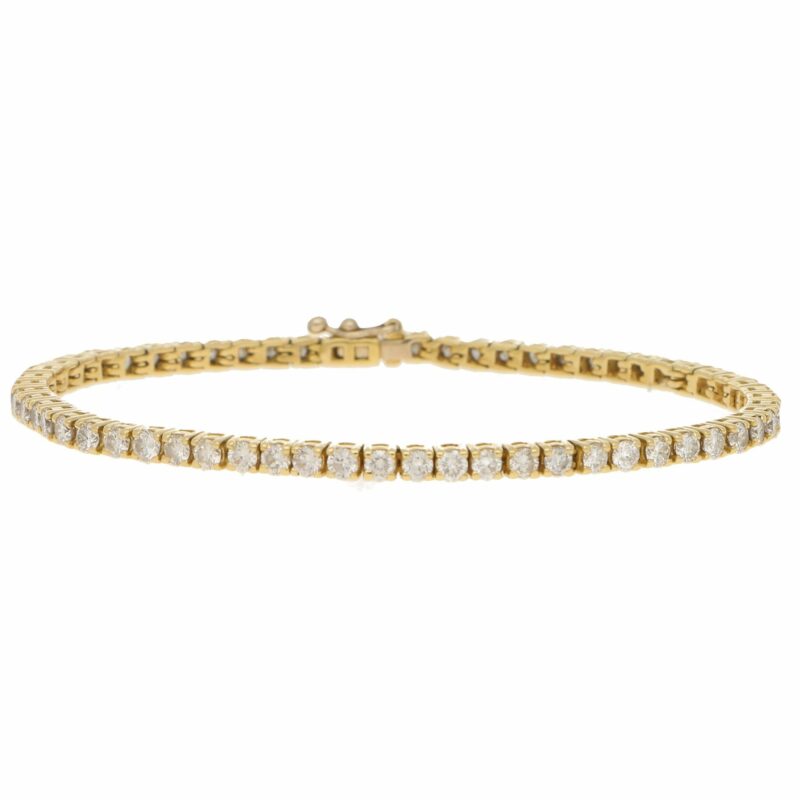 3.50ct Diamond Line Bracelet in 18K Yellow Gold