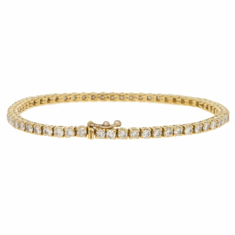 3.50ct Diamond Line Bracelet in 18K Yellow Gold