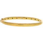 Etoile Diamond Hinged Bangle in Yellow Gold and Platinum