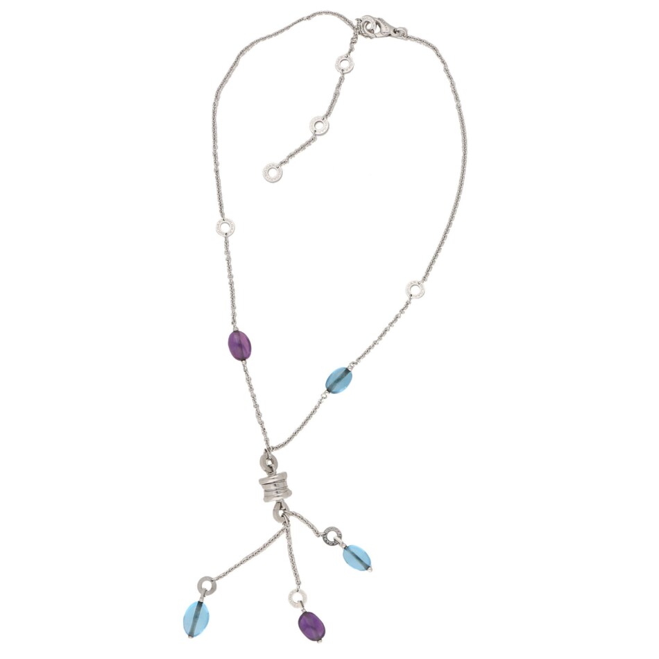 Bulgari B.Zero1 Blue Topaz and Amethyst Tassel Necklace