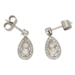 Edwardian 0.90ct Diamond Ear Pendants in Platinum