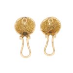 Vintage Ropework Knot Ear Clips in Yellow Gold