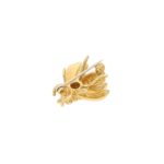 1960s Queen Bee With Ruby Eyes Brooch in Yellow Gold