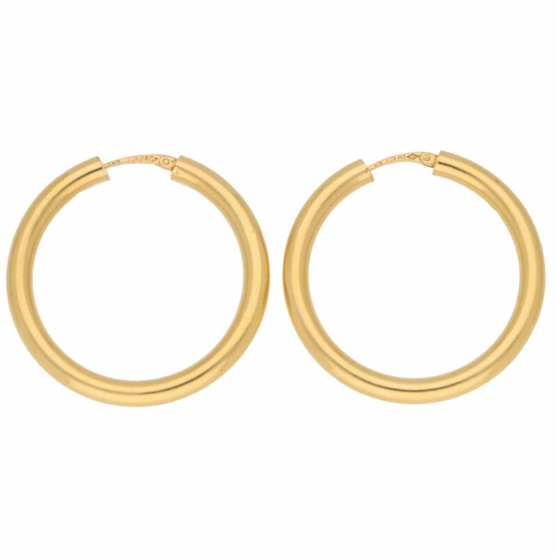 18K Yellow Gold Hoop Earrings