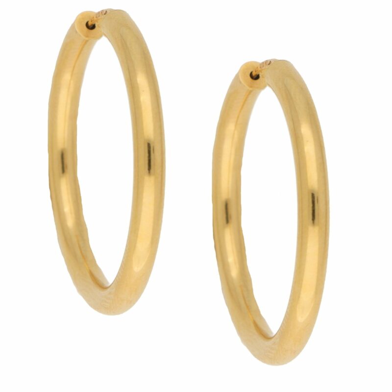 18K Yellow Gold Hoop Earrings