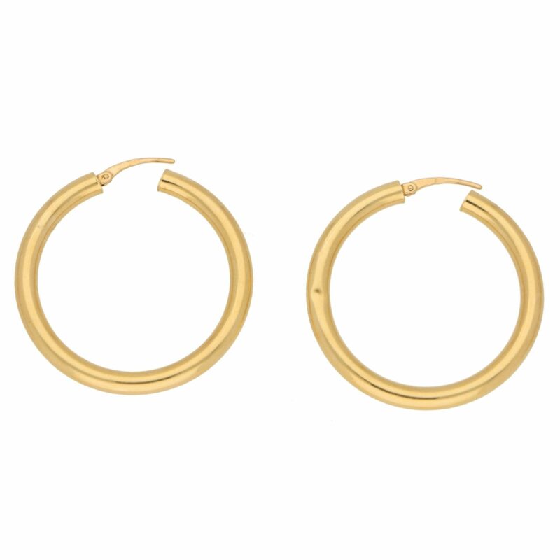 18K Yellow Gold Hoop Earrings