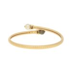 Cultured Pearl and Diamond Bangle in Yellow Gold