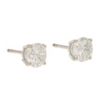 Solitaire diamond stud earrings 2.35 carats