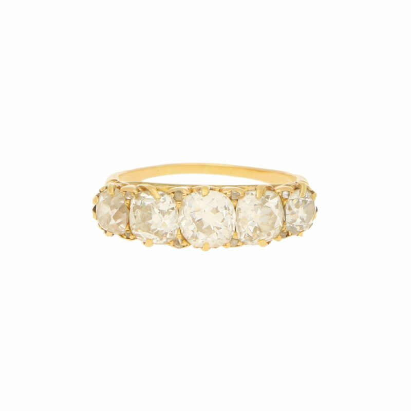 Late Victorian Old Cut Diamond Five Stone Ring