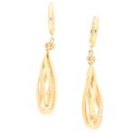 Diamond Openwork Spiral Drop Earrings in Yellow Gold