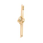 Vintage Rose-Cut Diamond Knot Bar Brooch in Rose Gold