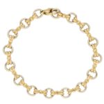 Vintage Openwork Hoop Bracelet with Bow Links, c. 1992