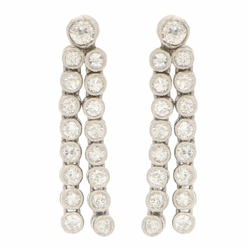 Art Deco Style Diamond Drop Earrings