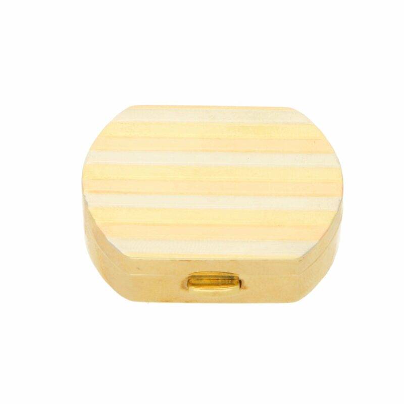 Vintage Italian Pill Box in 18K Tricolour Gold, c. 1990