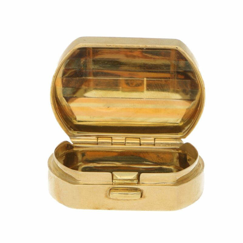 Vintage Italian Pill Box in 18K Tricolour Gold, c. 1990