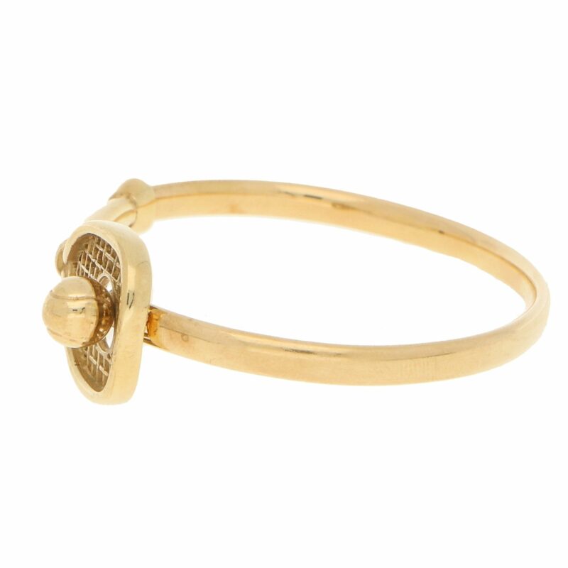 Tennis Racket And Ball Bangle Bracelet in Yellow Gold