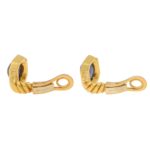 Bulgari Cabochon Sapphire Clip Earrings in Yellow Gold