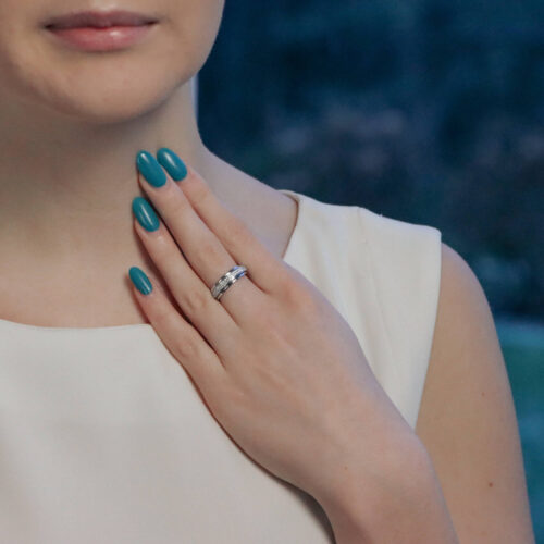 Contemporary Diamond Spin Eternity Ring in White Gold