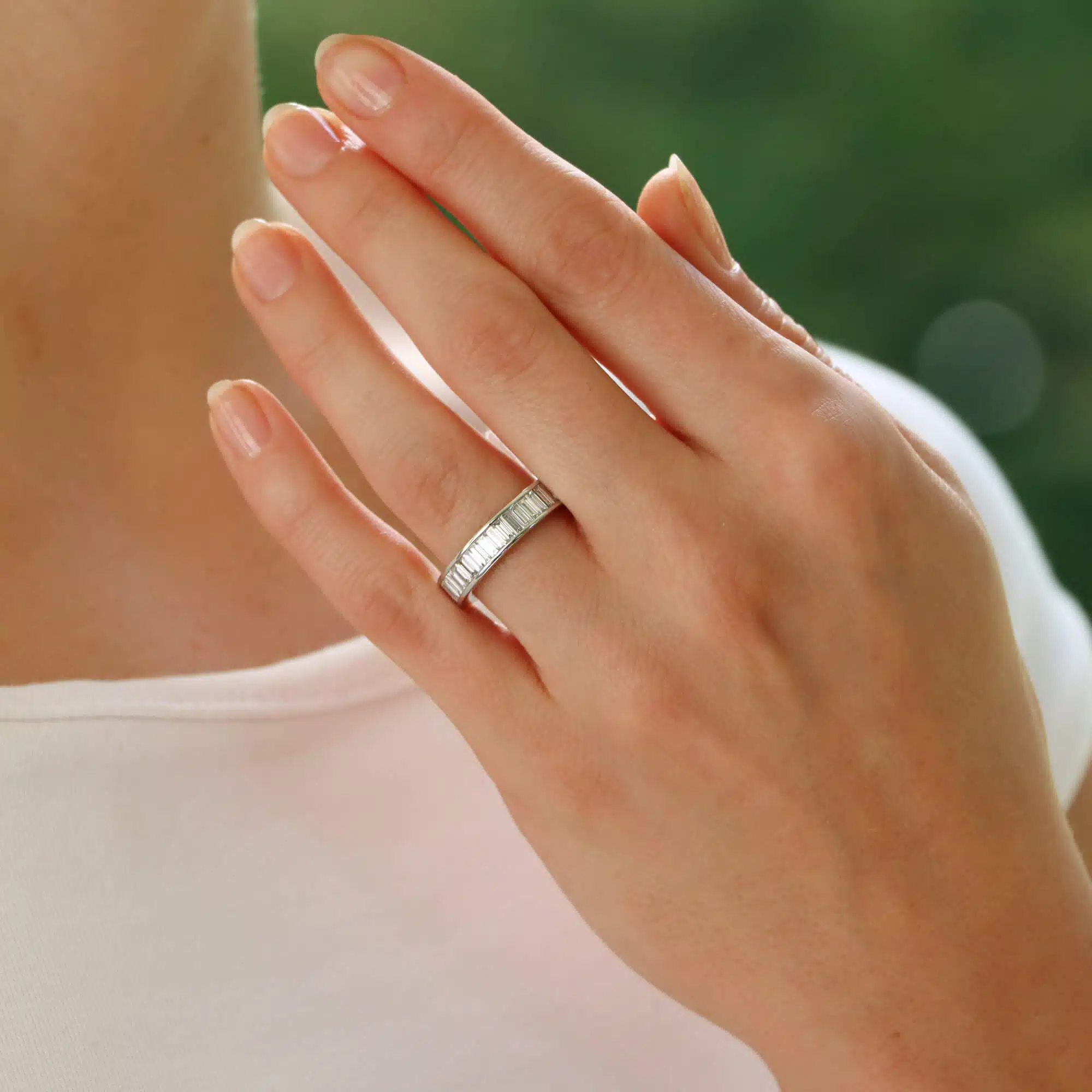 Baguette diamond full eternity ring