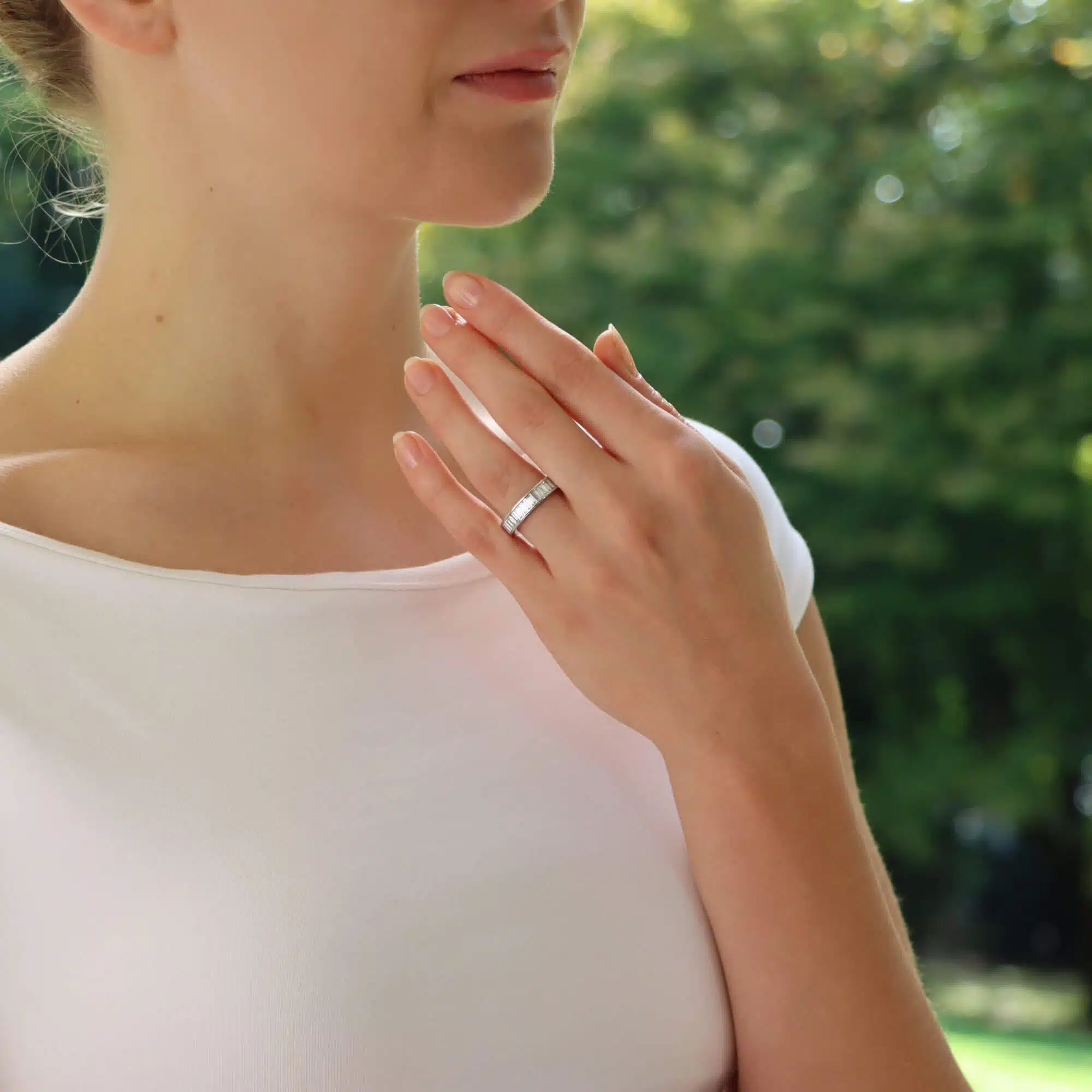 Baguette diamond full eternity ring
