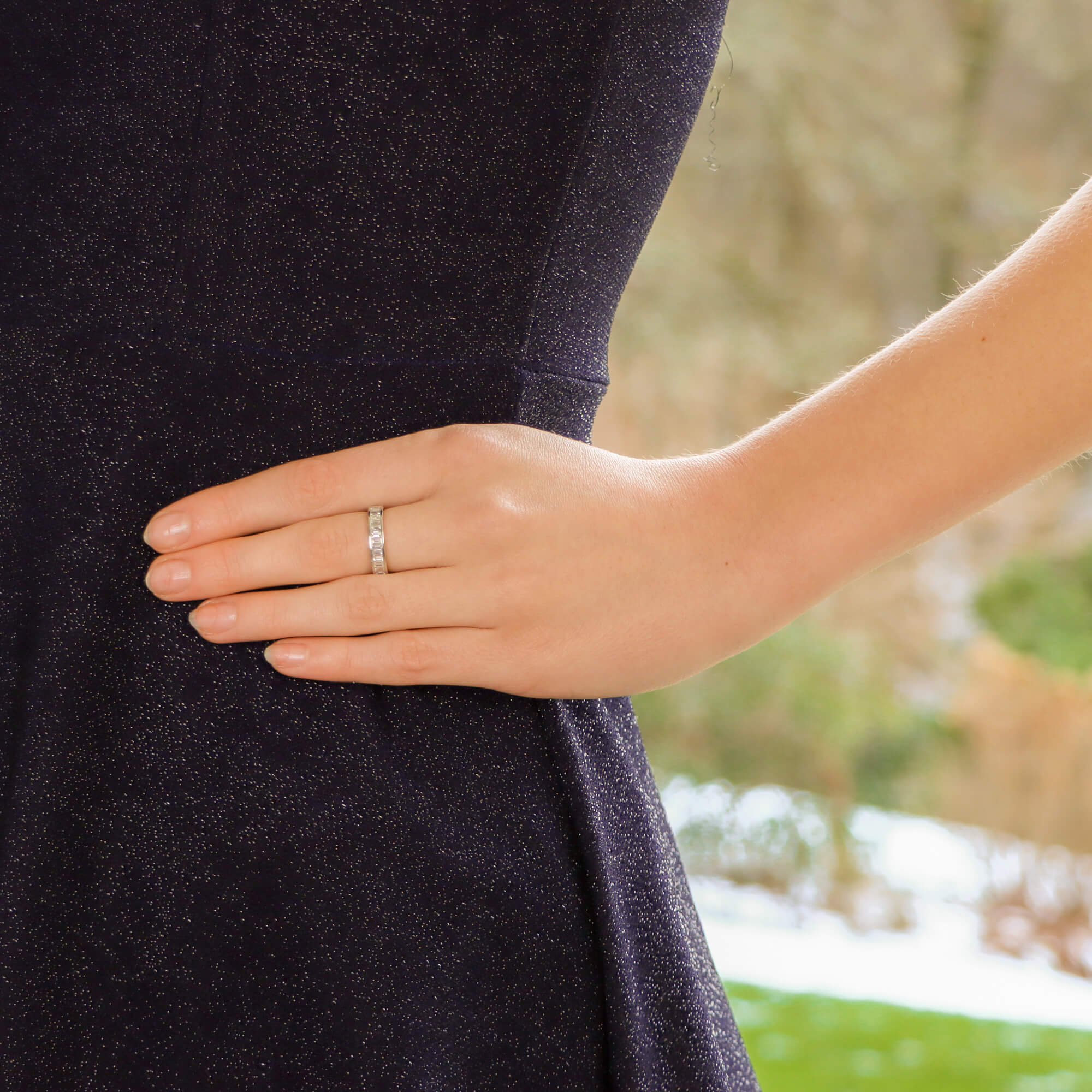 Baguette diamond shop eternity ring platinum