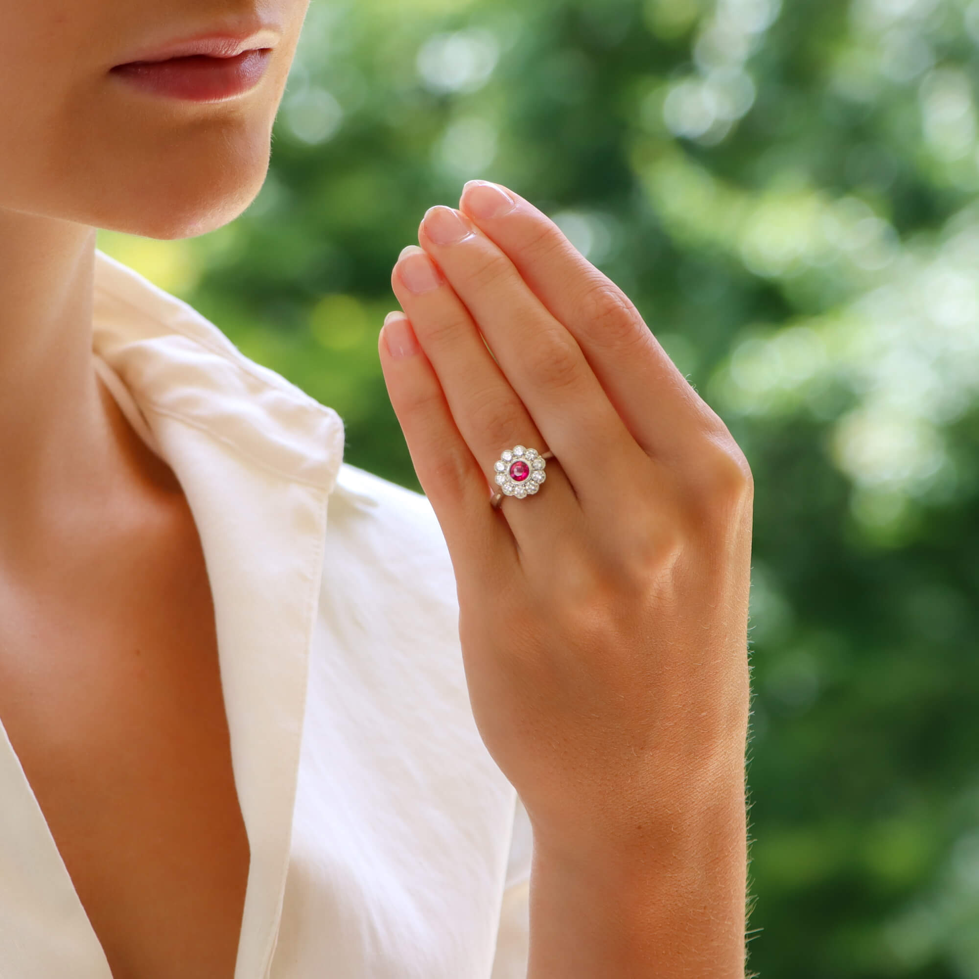 Diamond daisy engagement ring best sale