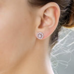 18ct white gold diamond set cluster ear studs