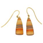 9ct gold chalcedony drop earrings