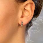 Emerald and Diamond Hoop Earrings