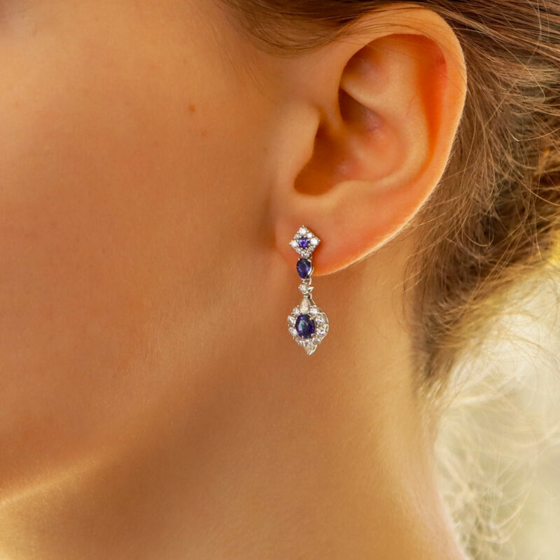 Sapphire and Diamond Earrings