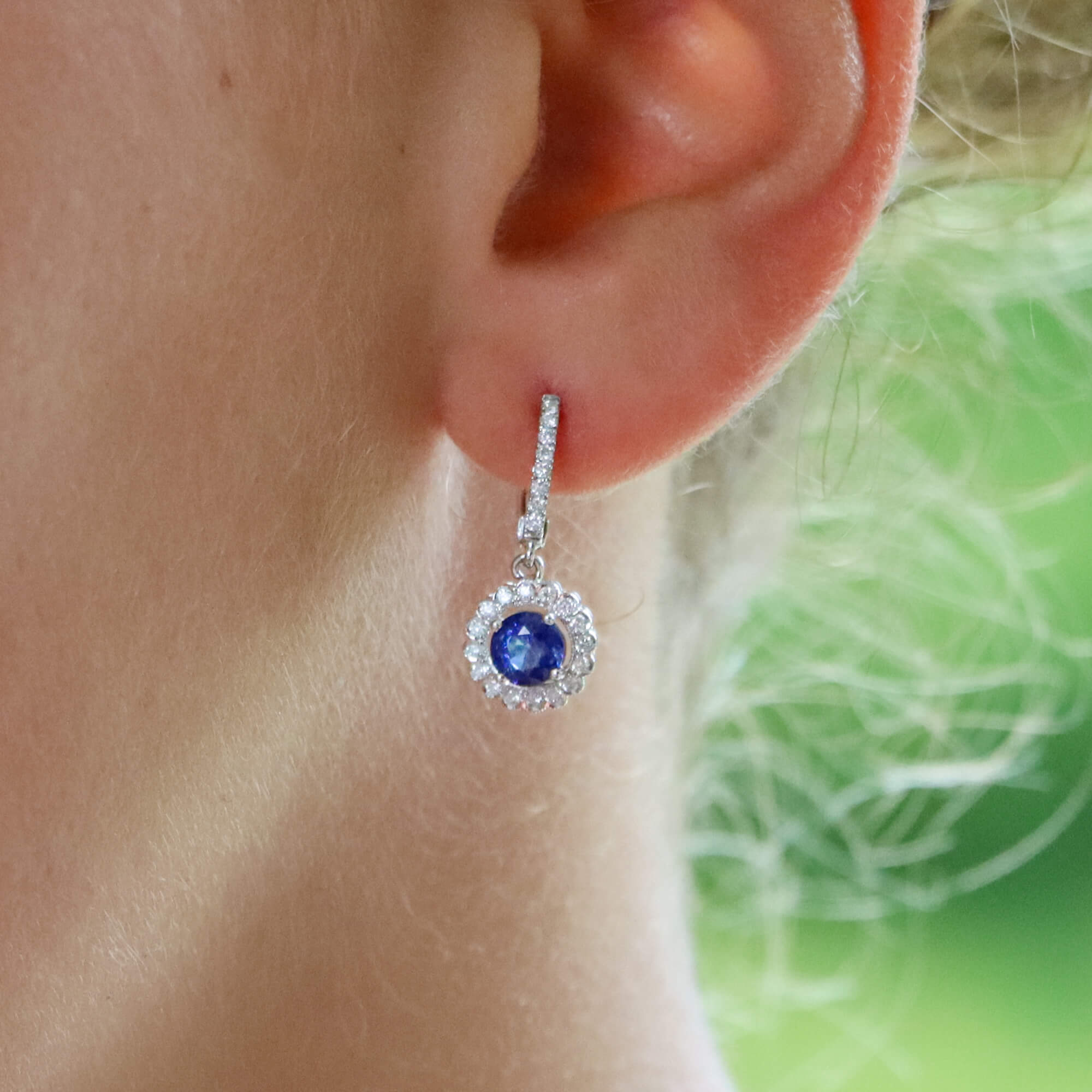 Antique sapphire cheap drop earrings